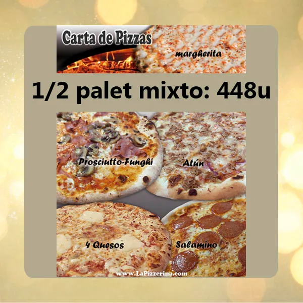 Pizzas 1/2 palet mixto: 40 cajas